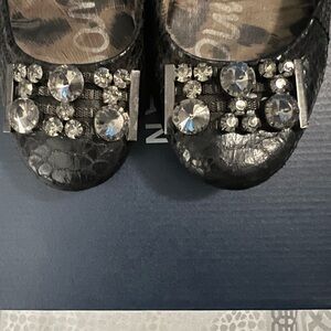 Sam Edelman black ballet flats.  9.5 women bling crystal embellishment
